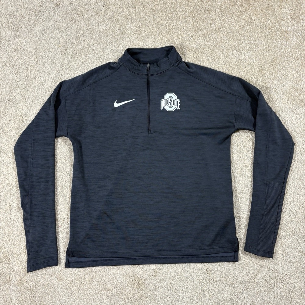Nike Ohio State Buckeyes Women Gray Dri-FIT Quarter Zip Pullover DA3518-010 S